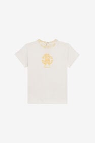 JU Baumwoll-T-Shirt mit floralem Monogram RC MILKY WHITE UJT602-JD001