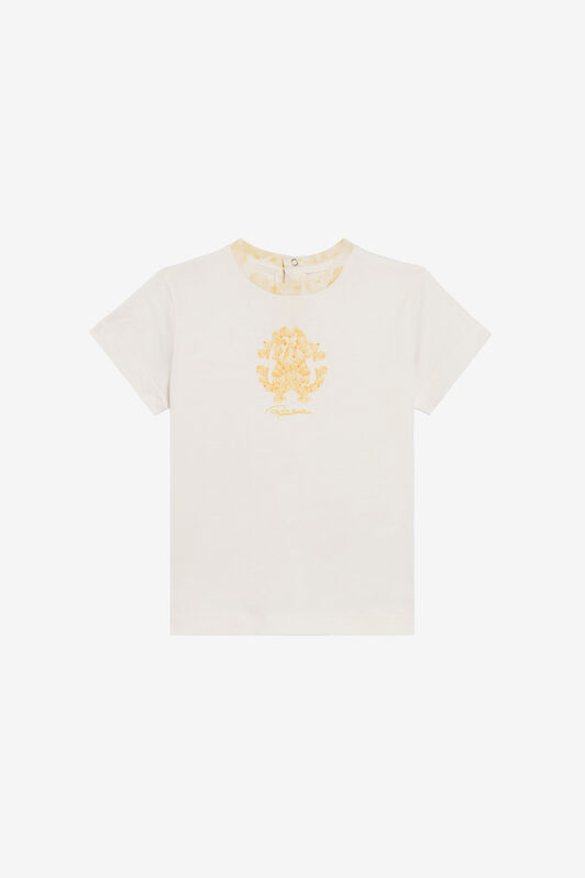 JU Baumwoll-T-Shirt mit floralem Monogram RC JU Baumwoll-T-Shirt mit floralem Monogram RC MILKY WHITE UJT602-JD001