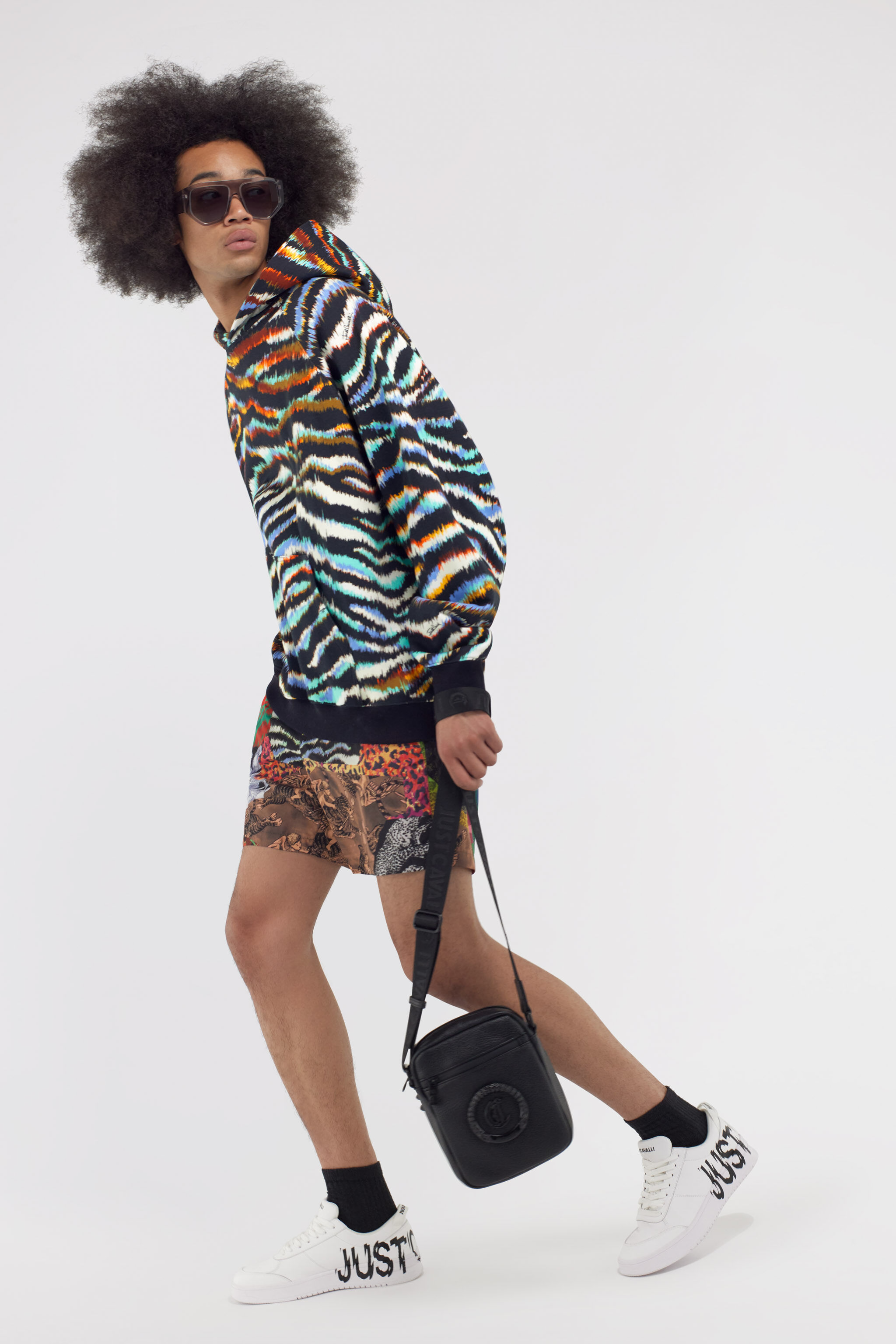 JC Just Cavalli sweatshirt JC Just Cavalli sweatshirt Light blue/Black SFT286-SF197