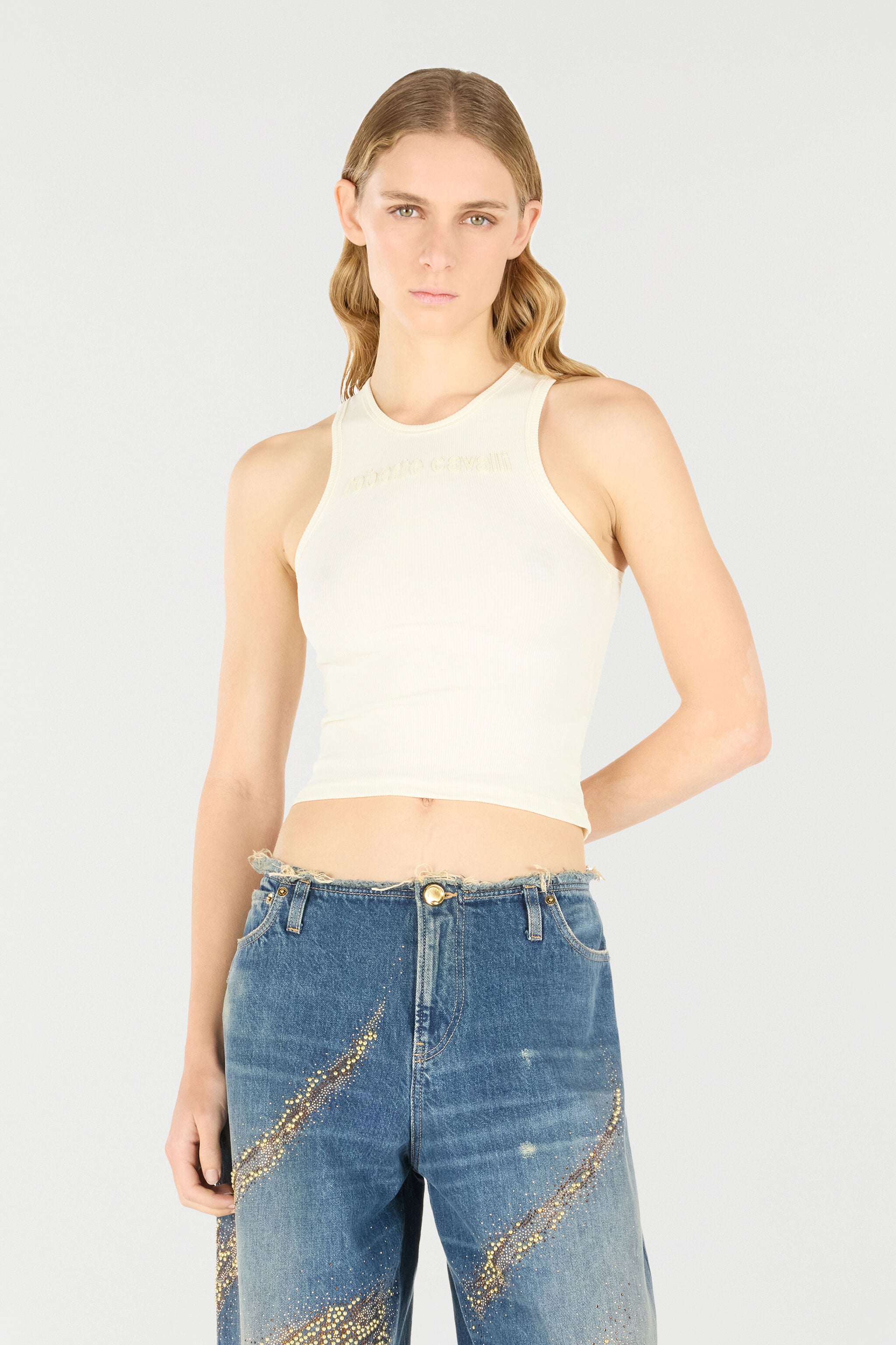 RC Tank Top With Embroidered Logo RC Tank Top With Embroidered Logo Ivory UKT64A-JD018