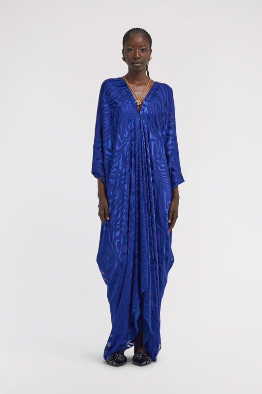 RC Dévoré Zebra Print Kaftan RC Dévoré Zebra Print Kaftan Blue TKT181-FC001