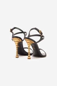 RC Sandali Slingback Effetto Coccodrillo Nero VKS022-PZ579