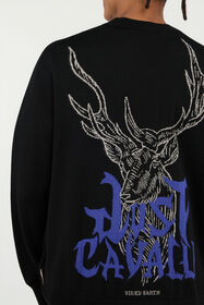 JC Sweater With Deer Motif BLACK VFM001-VF049