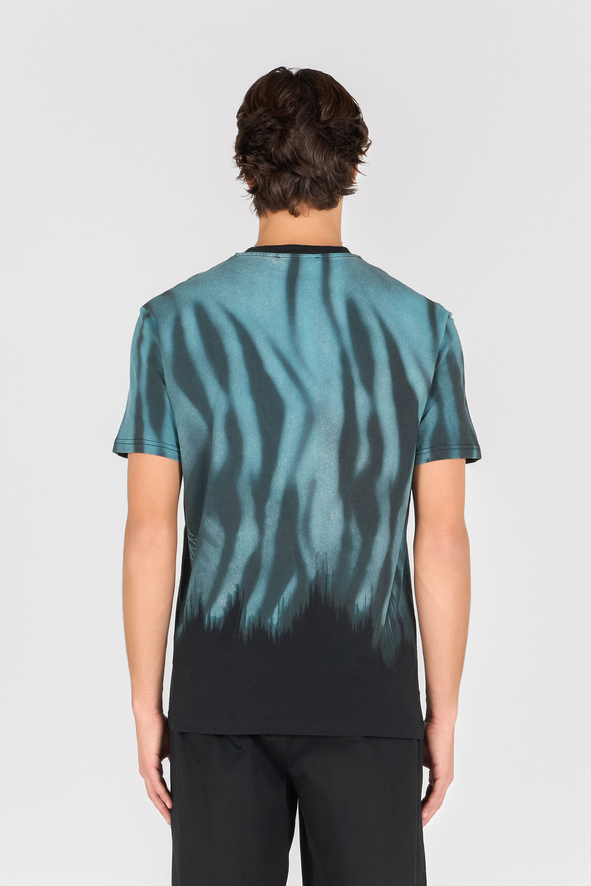 RC Tiger print T-shirt BLACK/LIGHT BLUE OOT60H-JFO62