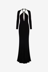 RC Long dress with crystals Black UKR124-JE034