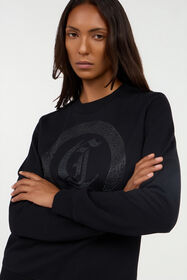 JC Cotton sweatshirt with jewel logo BLACK VFS015-VF339