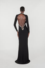 RC Long dress with crystals Black UKR124-JE034