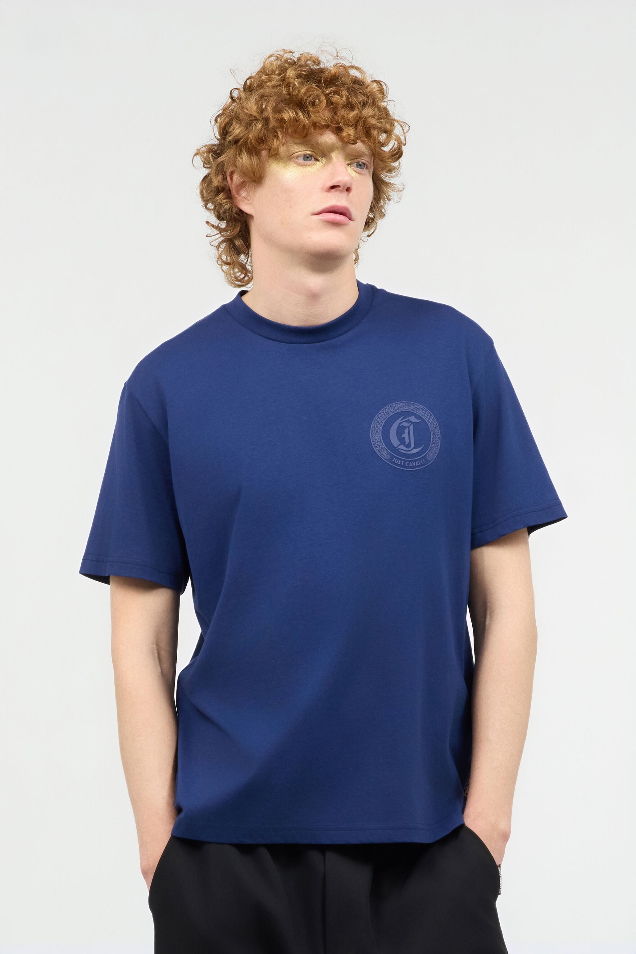 JC Camiseta Con Monograma JC Azul oscuro UFT053-UF073