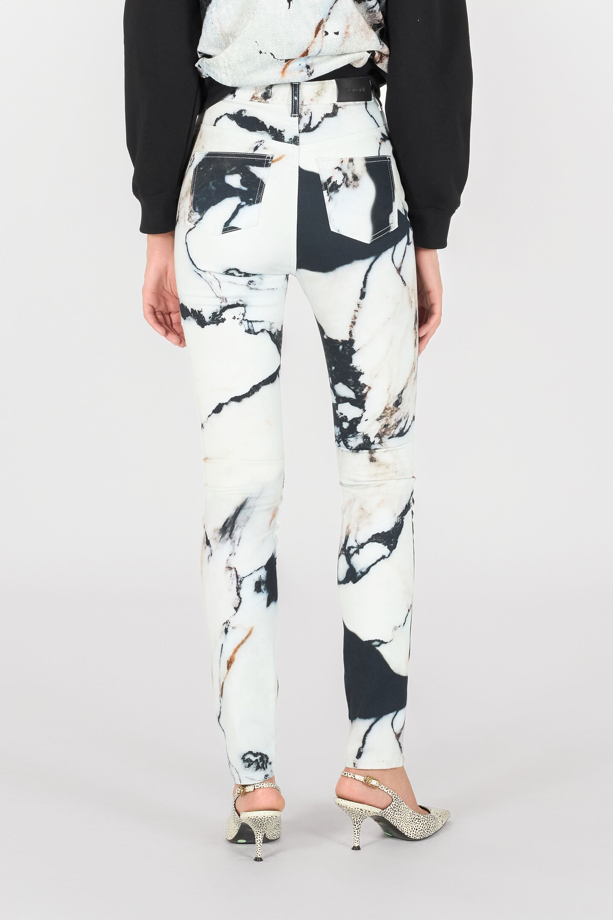 RC Skinny trousers with Marble print RC Skinny trousers with Marble print Black/White TWJ233-TIN18