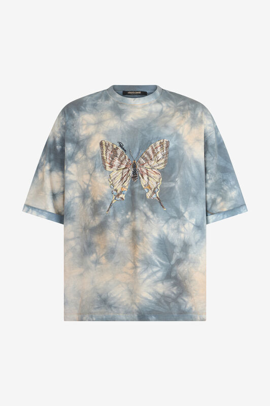 RC Tie-Dye Print T-Shirt With Embroidered Butterfly RC Tie-Dye Print T-Shirt With Embroidered Butterfly POWDER BLUE XNT62I-JD060