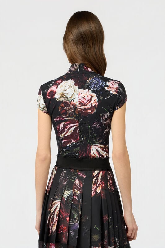 RC Top Mit Fiammingo Flowers-Print RC Top Mit Fiammingo Flowers-Print BLACK/PINK XWT611-LNT77
