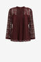 JC Just Cavalli Check-Jacquard Pleated Top JC Just Cavalli Check-Jacquard Pleated Top Purple HQLSEP-ISES2
