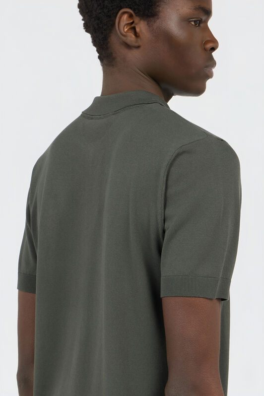 RC Green Knitted Polo Shirt with Monogram RC RC Green Knitted Polo Shirt with Monogram RC MILITARY GREEN SOT71D-VI044