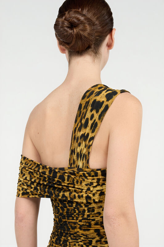 RC Midi Dress With Jaguar Skin Print RC Midi Dress With Jaguar Skin Print Brown VWT123-NCQ71