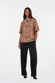 JC T-shirt en coton à imprimé Leopard Skin BEIGE VFT185-VF308