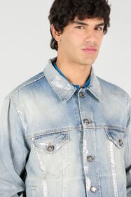 RC Veste En Jean Laminée Bleu Clair Bleu UMJ415-VT001