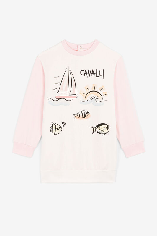 JU Seascape-Print Logo Sweatshirt JU Seascape-Print Logo Sweatshirt Pink OJT955-ISA2J