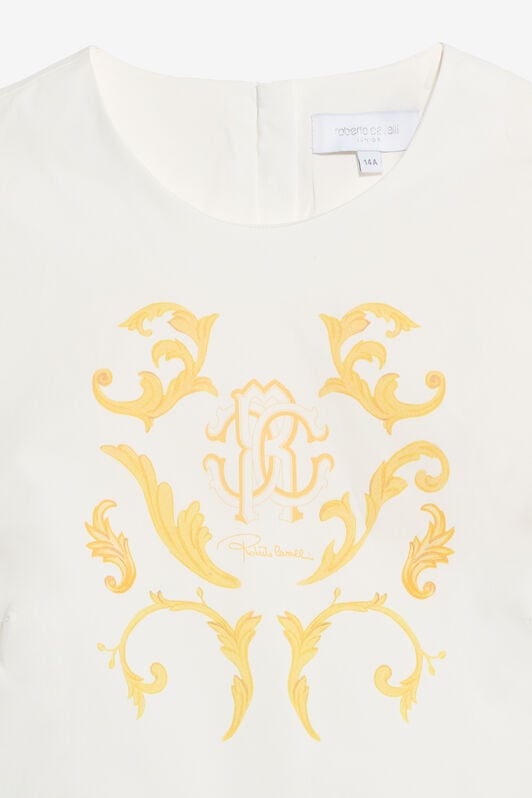 JU Vestido Infantil con estampado Araldic Milky white SJT174-2ML95