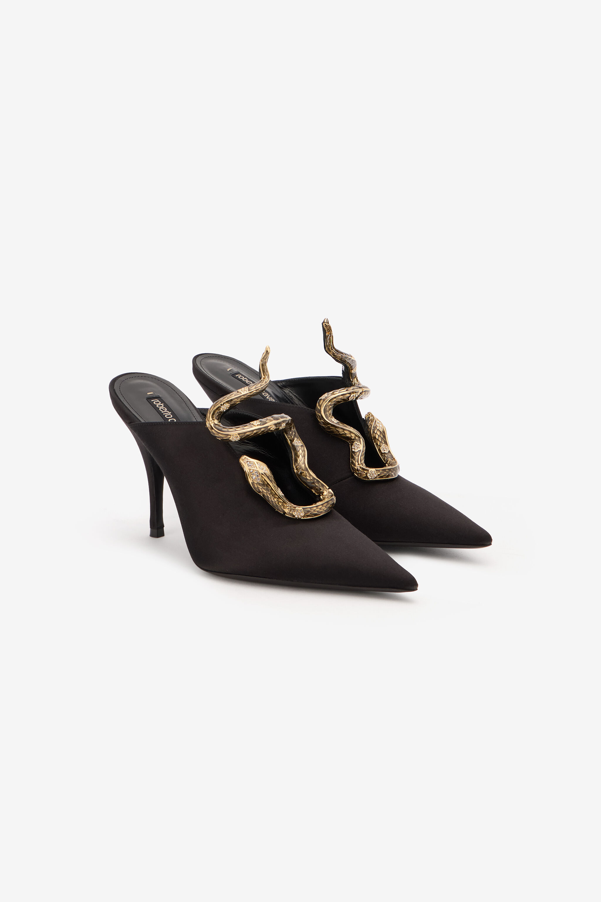 RC Schwarze Mules Mit Schmuck-Schlangendetail BLACK XWS005-FL113