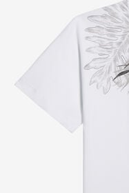 JU Optic White T-Shirt With Leaf Print And Logo OPTICAL WHITE VJT60L-JD001