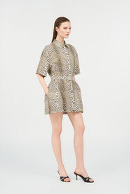 RC Pop Jaguar Print Mini Dress YELLOW/BLACK WQT126-OXR30