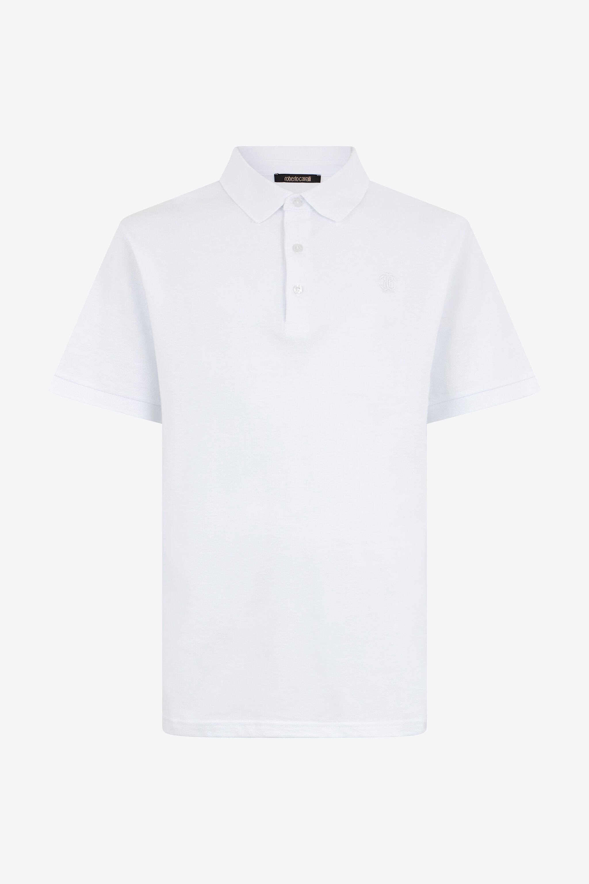 RC Weißes Polohemd mit Monogram RC RC Weißes Polohemd mit Monogram RC WHITE QOT65A-KB001