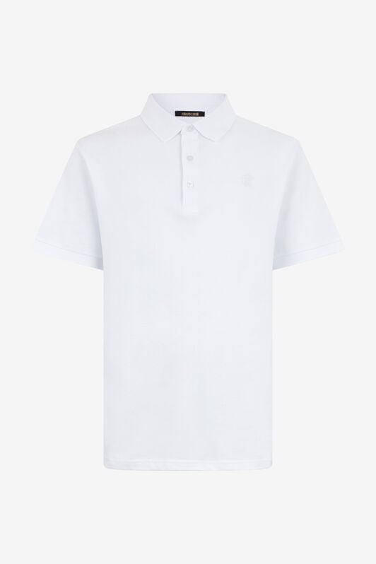 RC Weißes Polohemd mit Monogram RC RC Weißes Polohemd mit Monogram RC WHITE QOT65A-KB001