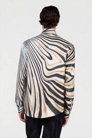 RC Silk Shirt With Zebra Print NATURAL/BLACK XNT712-4QT26