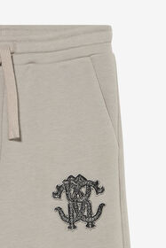 JU Pantaloni jogging grigi con logo ricamato ICE GREY XJT21H-CF007