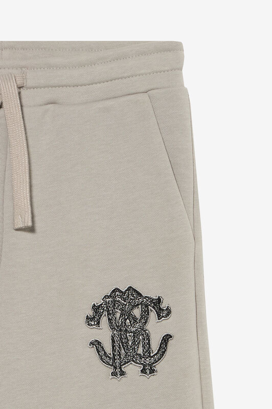 JU Pantaloni jogging grigi con logo ricamato ICE GREY XJT21H-CF007