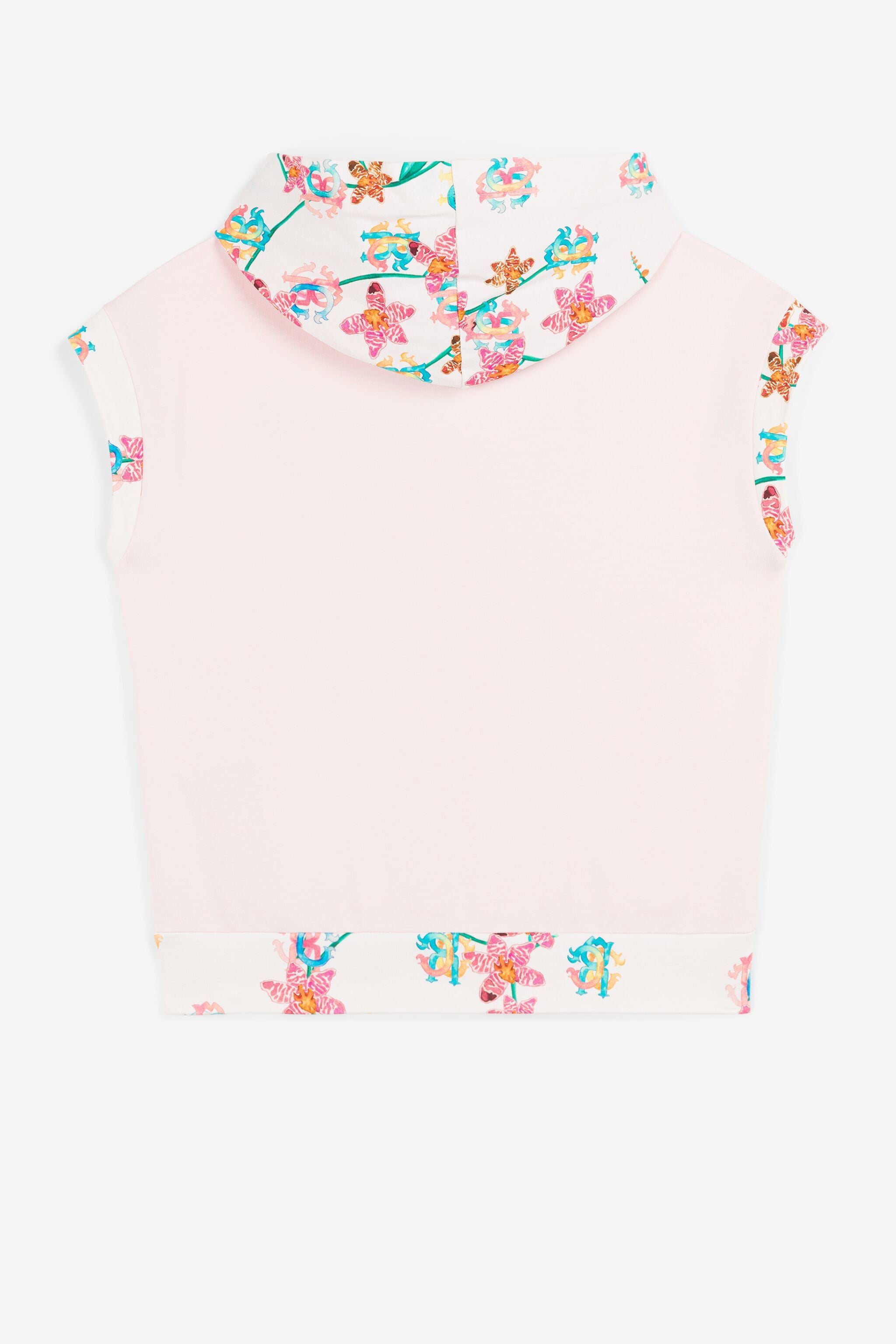 JU Hoodie fleuri à logo imprimé JU Hoodie fleuri à logo imprimé Baby pink QJT946-CF050