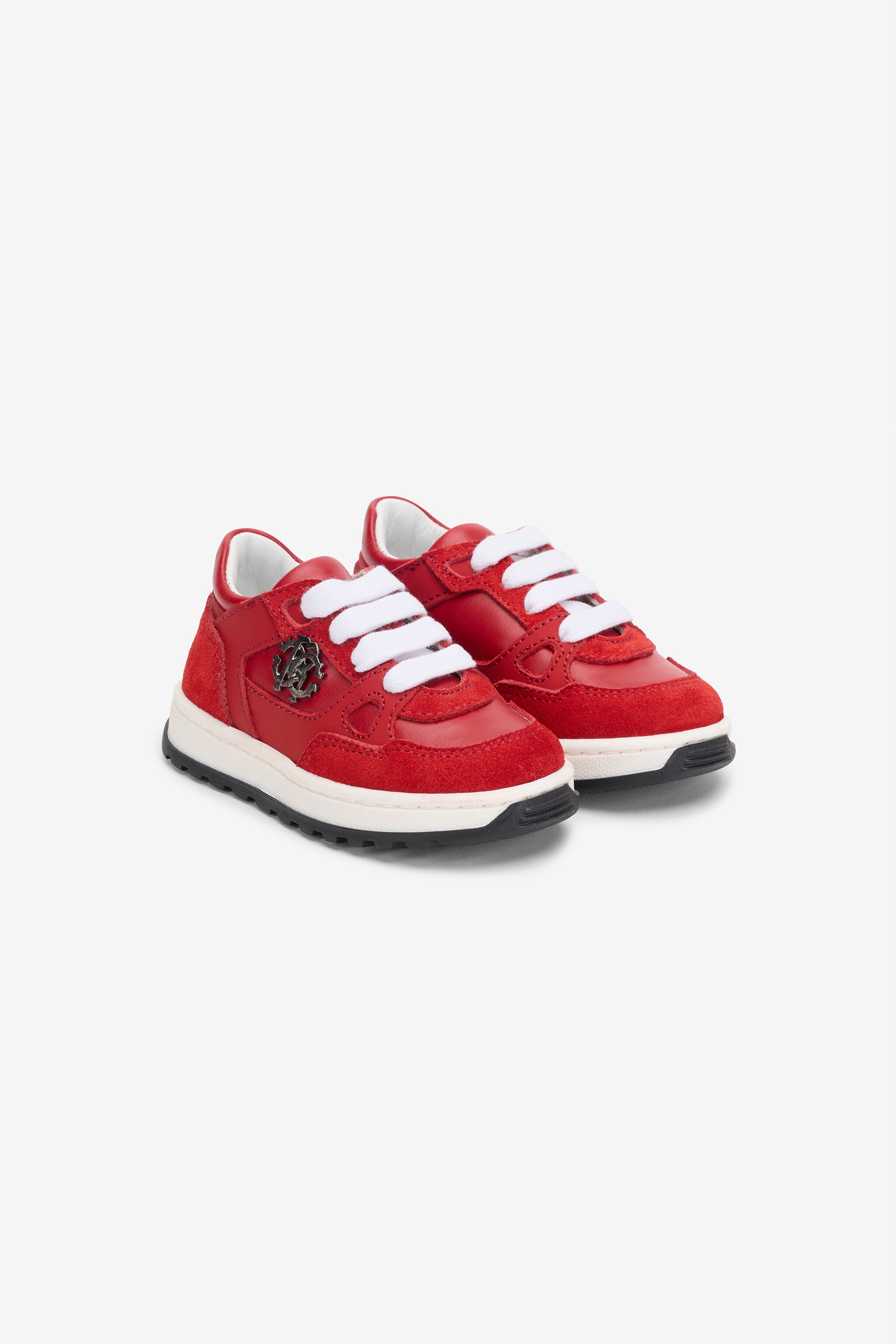 JU Baskets Enfant En Cuir Rouge JU Baskets Enfant En Cuir Rouge RED TJS01B-PZJ02