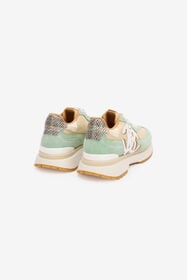 RC Sneakers Mit Kontrastfarbe Hinten Und Monogramm Mirror Snake Hellgrün UKS032-PZM01