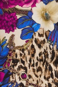 JC Flower Leo Print Shirt 700 BEIGE + 343 CILI VFT235-VF382