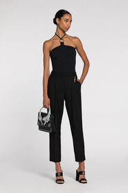 RC Pressed-crease cropped trousers Black QKR206-GA077