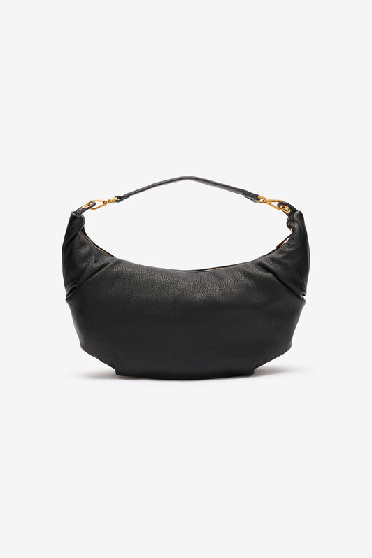 JC Soft Hobo Bag With Logo BLACK UFB059-UF428