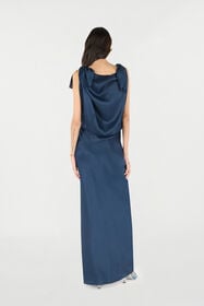 RC Long Dress With Snake Print Dark blue UKT112-SZN57