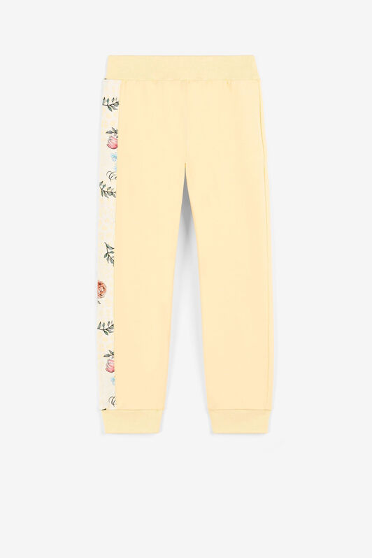 JU Jogginghose mit Jaguar und Blumendruck JU Jogginghose mit Jaguar und Blumendruck Gelb QJT203-CF050