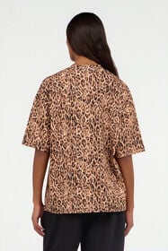 JC T-shirt en coton à imprimé Leopard Skin BEIGE VFT185-VF308