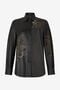 RC Chemise En Cuir Avec Roses Ajourées RC Chemise En Cuir Avec Roses Ajourées Noir UKP704-PN106