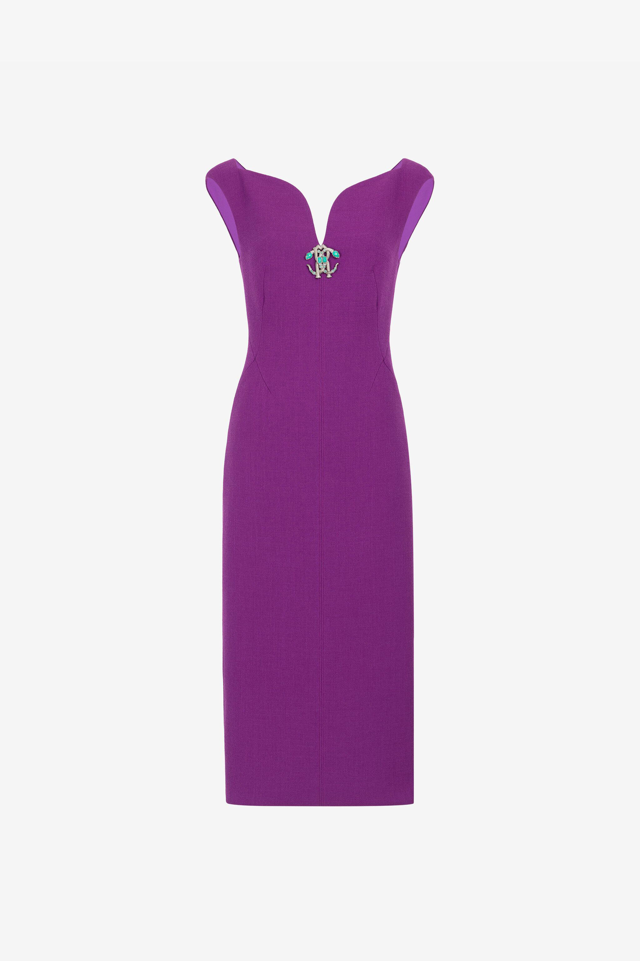 RC Mirror Snake Wool Dress RC Mirror Snake Wool Dress Purple RKT119-WR013
