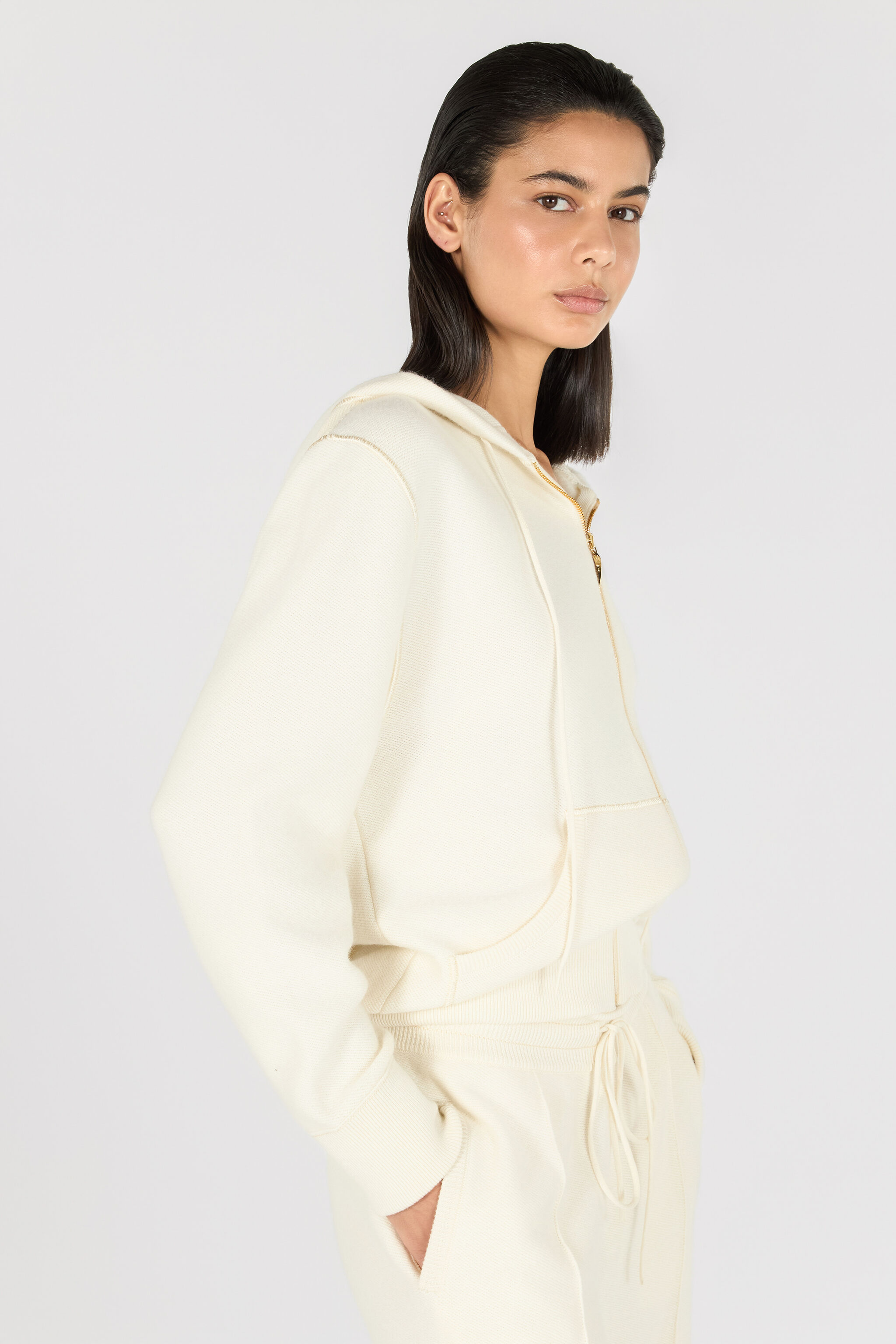 RC Knitted zip-up sweatshirt RC Knitted zip-up sweatshirt Ivory TKM614-MA133