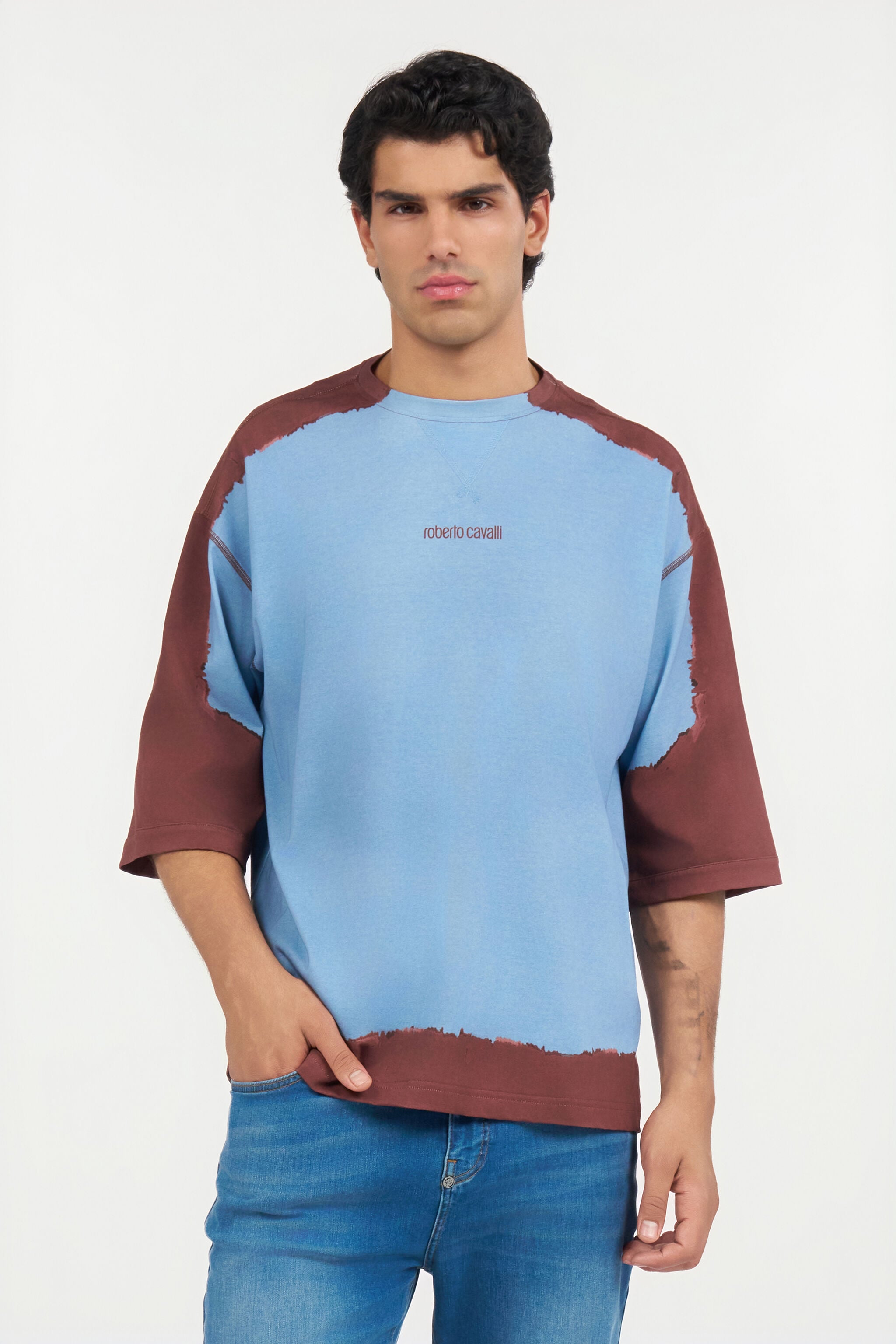 RC Light Blue Two-Tone Delavé Effect T-Shirt RC Light Blue Two-Tone Delavé Effect T-Shirt ENDLESS SKY WNT62D-JD060