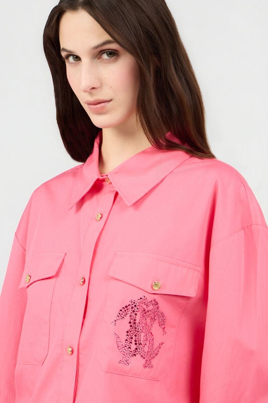 RC Camicia Rosa con Logo Gioiello di Strass IBISCUS SOT70Z-FA001