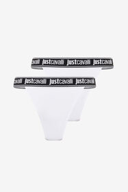 JC Confezione Da Due Slip Bianchi In Cotone Con Fascia Logo WHITE UFU004-UF201