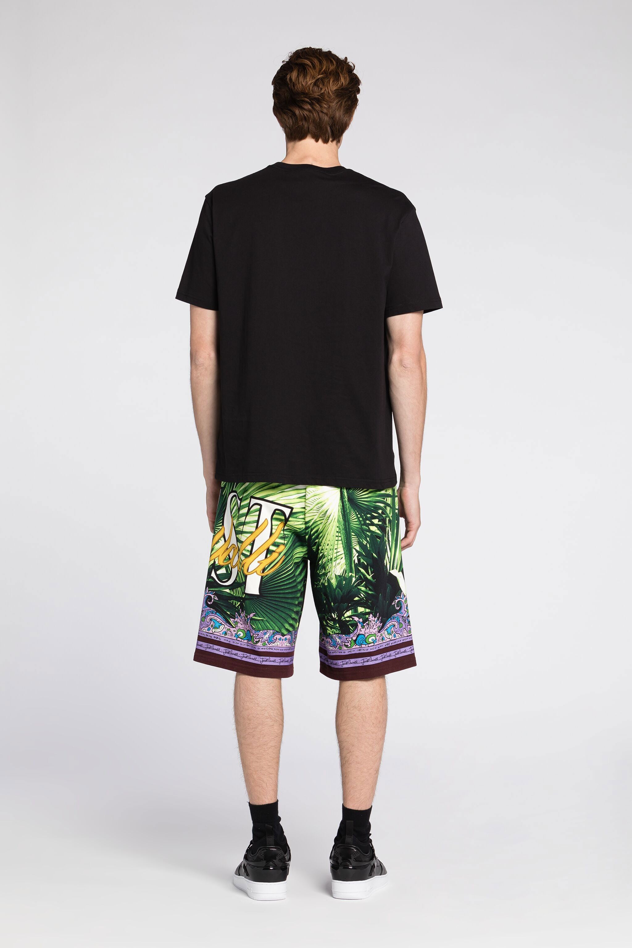 JC Camiseta de algodón Just Cavalli con estampado Palm JC Camiseta de algodón Just Cavalli con estampado Palm NEGRO Q61265-Q0168