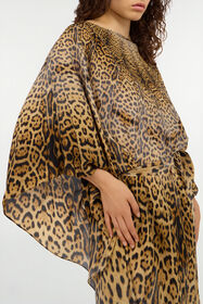 RC Long silk dress with Jaguar Skin print NATURALE VWT180-SQR80
