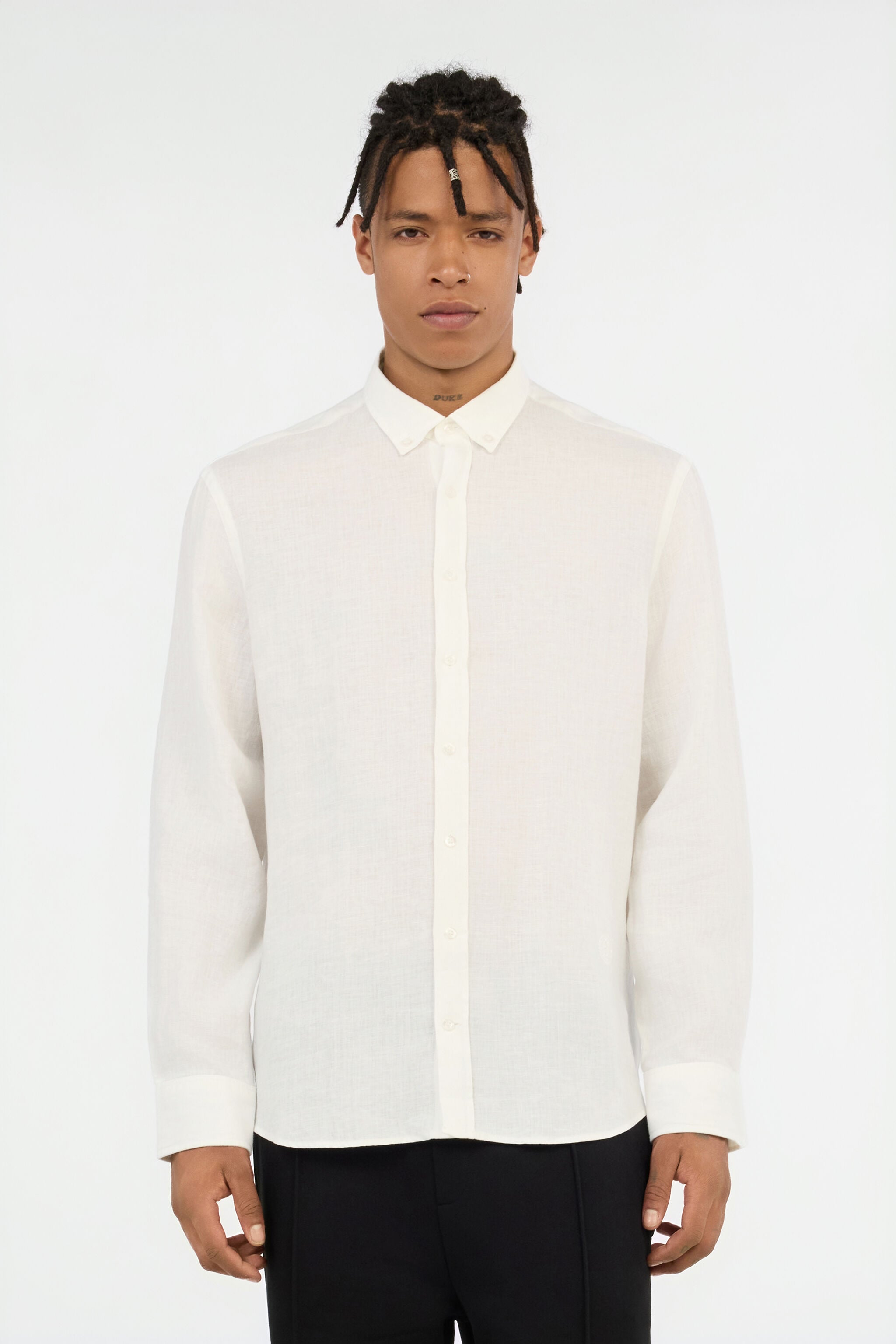 RC White Linen Shirt WHITE QOT70I-LG018