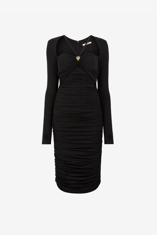 RC Panther-plaque midi dress RC Panther-plaque midi dress Black QKT171-JE019