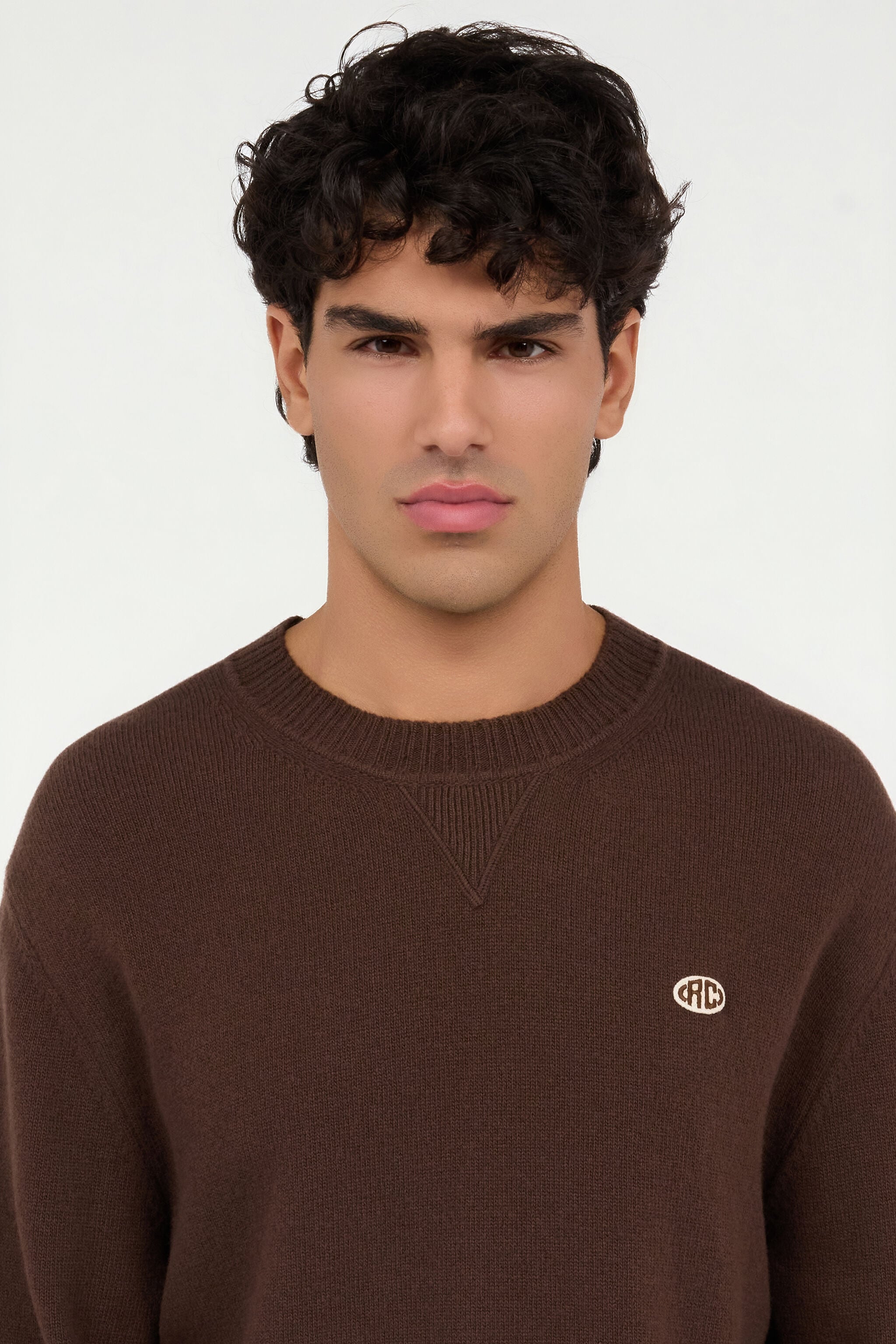 RC Chocolate sweater with RC monogram RC Chocolate sweater with RC monogram CHOCOLATE VRM607-MQ016